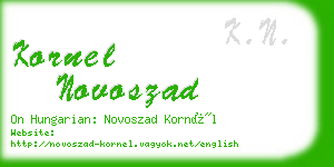 kornel novoszad business card